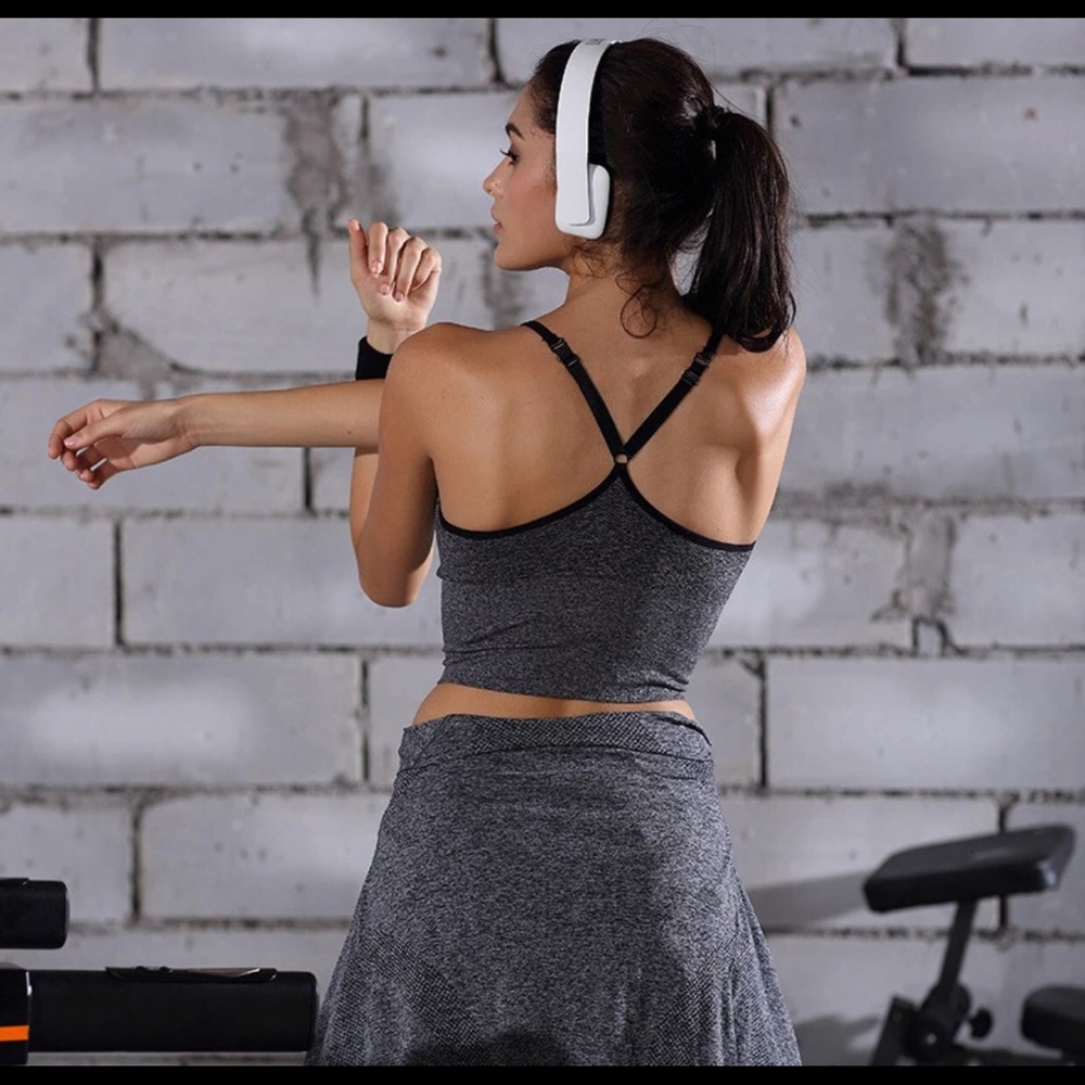 3/$15 Black Sports Bra Crop Top Gym Exercise Yoga - Picture 6 of 8